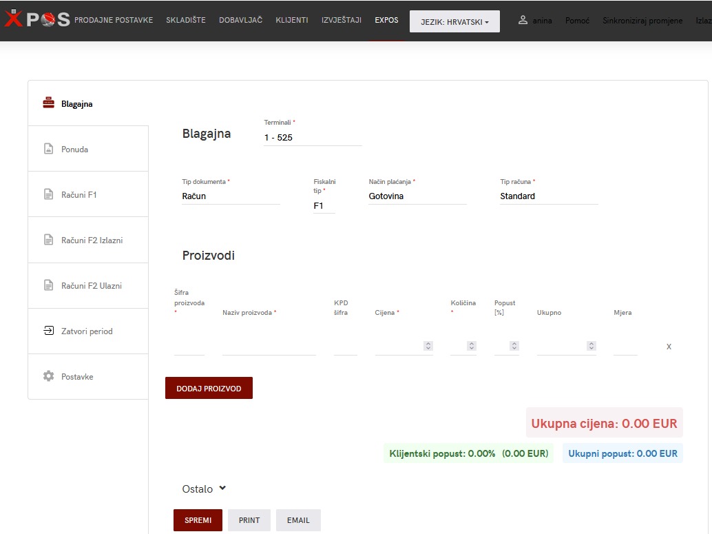 XPOS webblagajna XPOS web blagajna